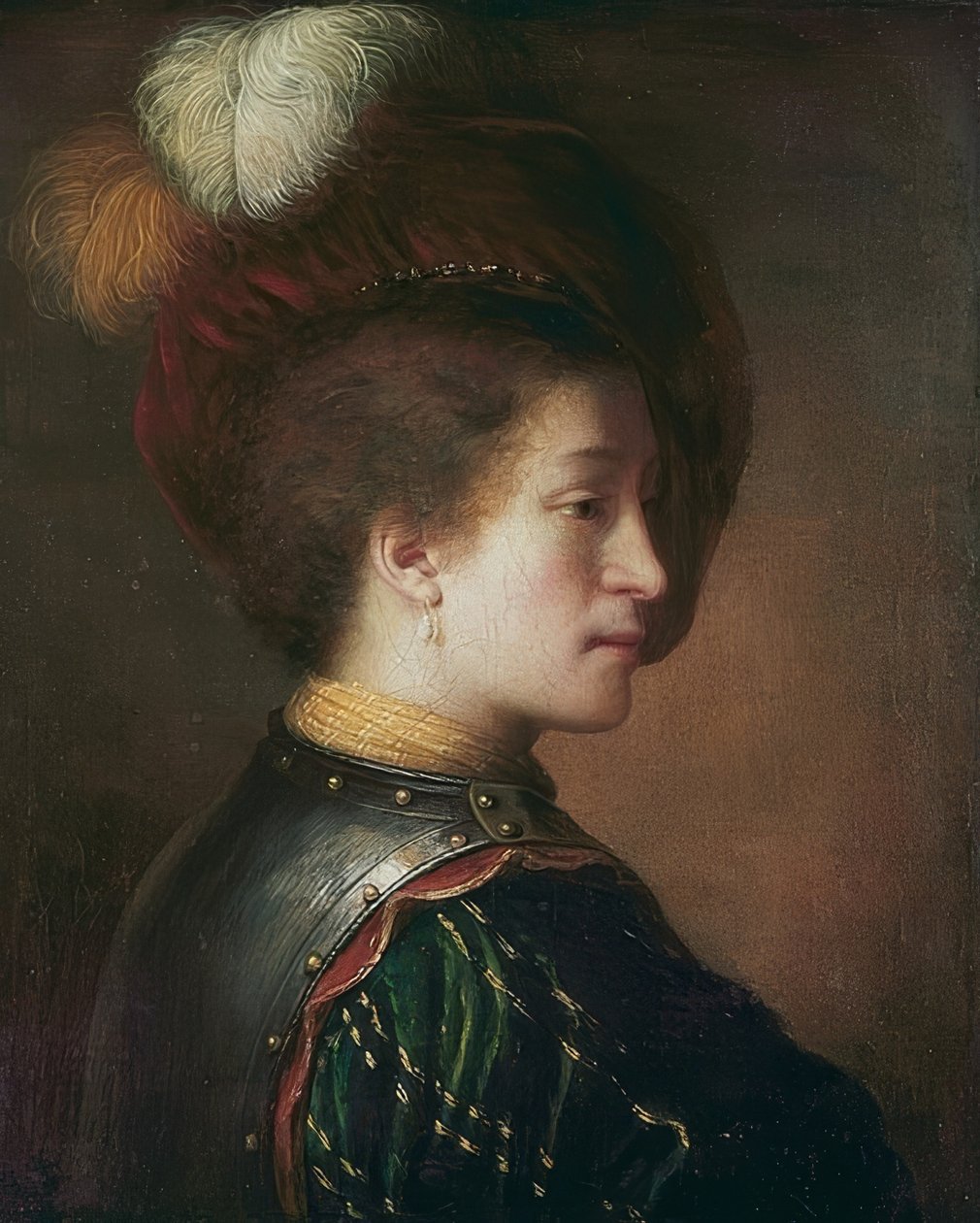 Uomo con cappello piumato da Rembrandt van Rijn