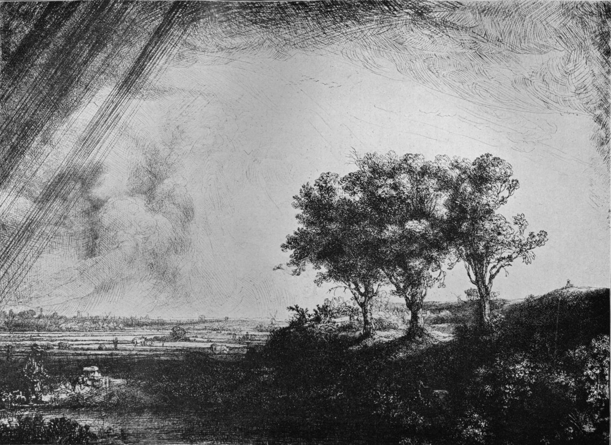I tre alberi, 1643 da Rembrandt van Rijn