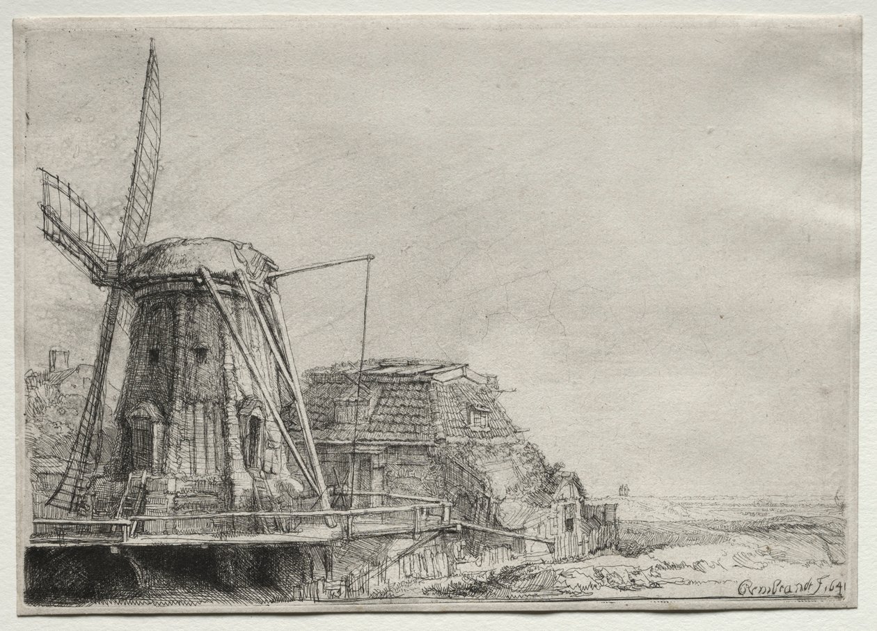 Il mulino a vento, 1641 da Rembrandt van Rijn
