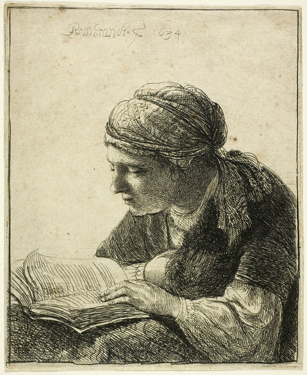 Donna che Legge da Rembrandt van Rijn