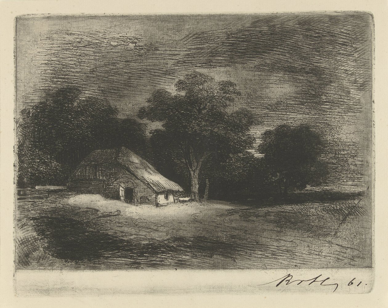 Fattoria vicino agli alberi da Remigius Adrianus Haanen (signed by artist)