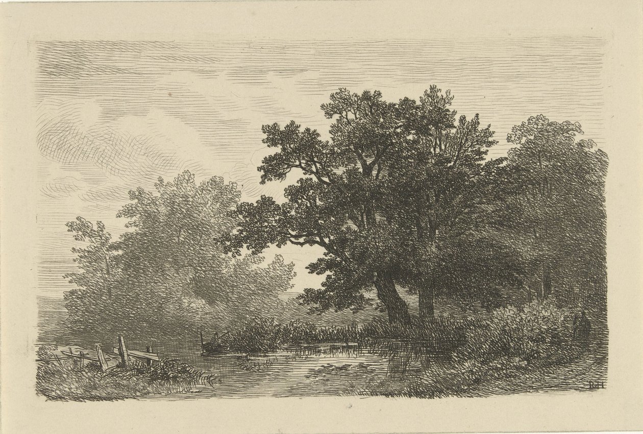 Alberi presso uno stagno da Remigius Adrianus Haanen