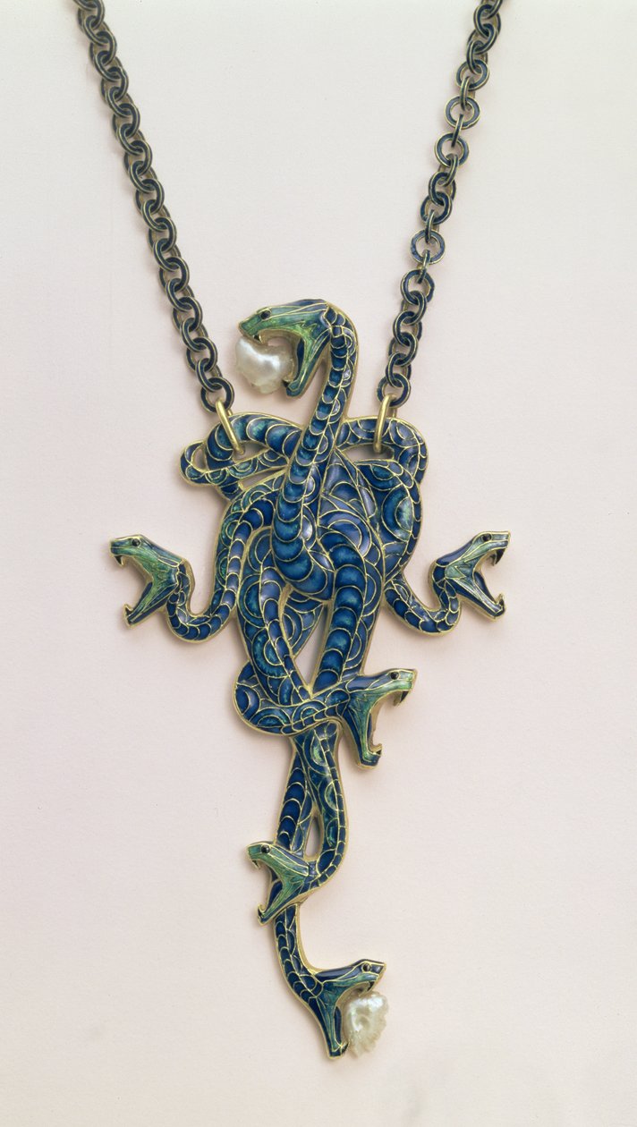 Pendente a serpente avvolto con catena, di René Jules Lalique (1860-1945), Parigi, 1898-99 da Rene Jules Lalique