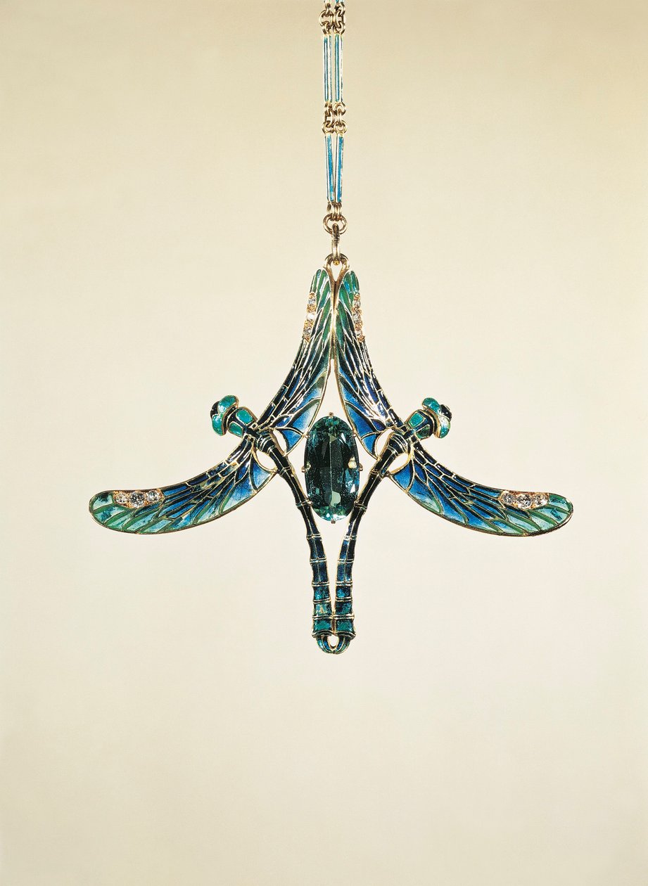 Pendente a forma di libellula (oro e smalto) da Rene Jules Lalique