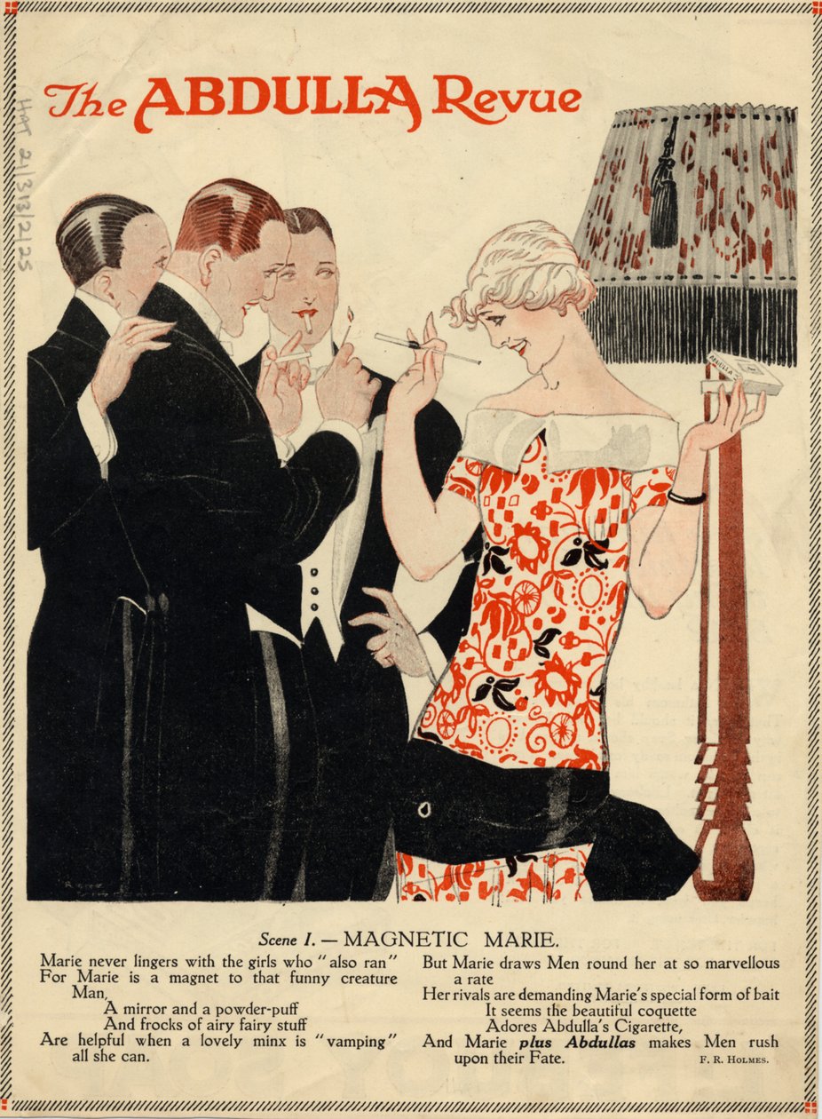 Sigarette Abdulla, anni 1920 da Rene Vincent