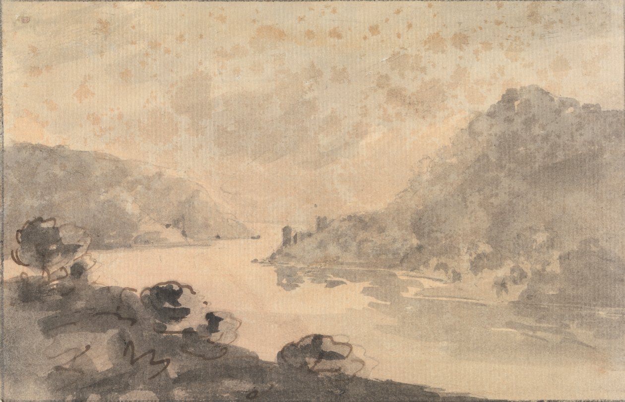 Paesaggio montuoso con un fiume da Rev. William Gilpin