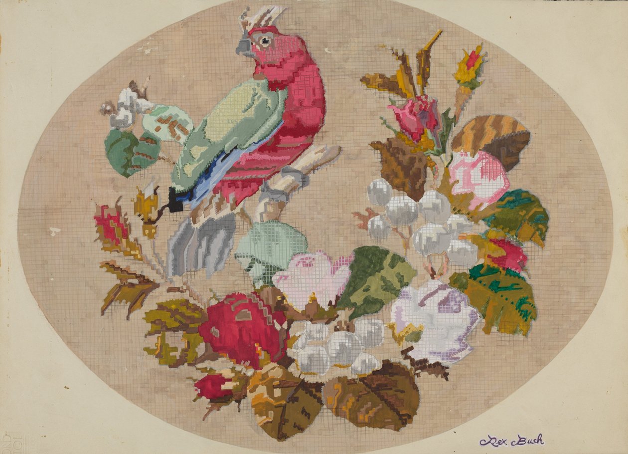Quadro ricamato, c. 1936 da Rex F Bush