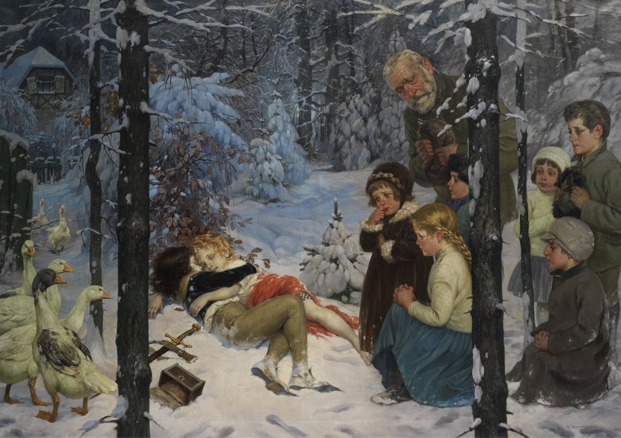 Bambini nella neve da Richard Borrmeister