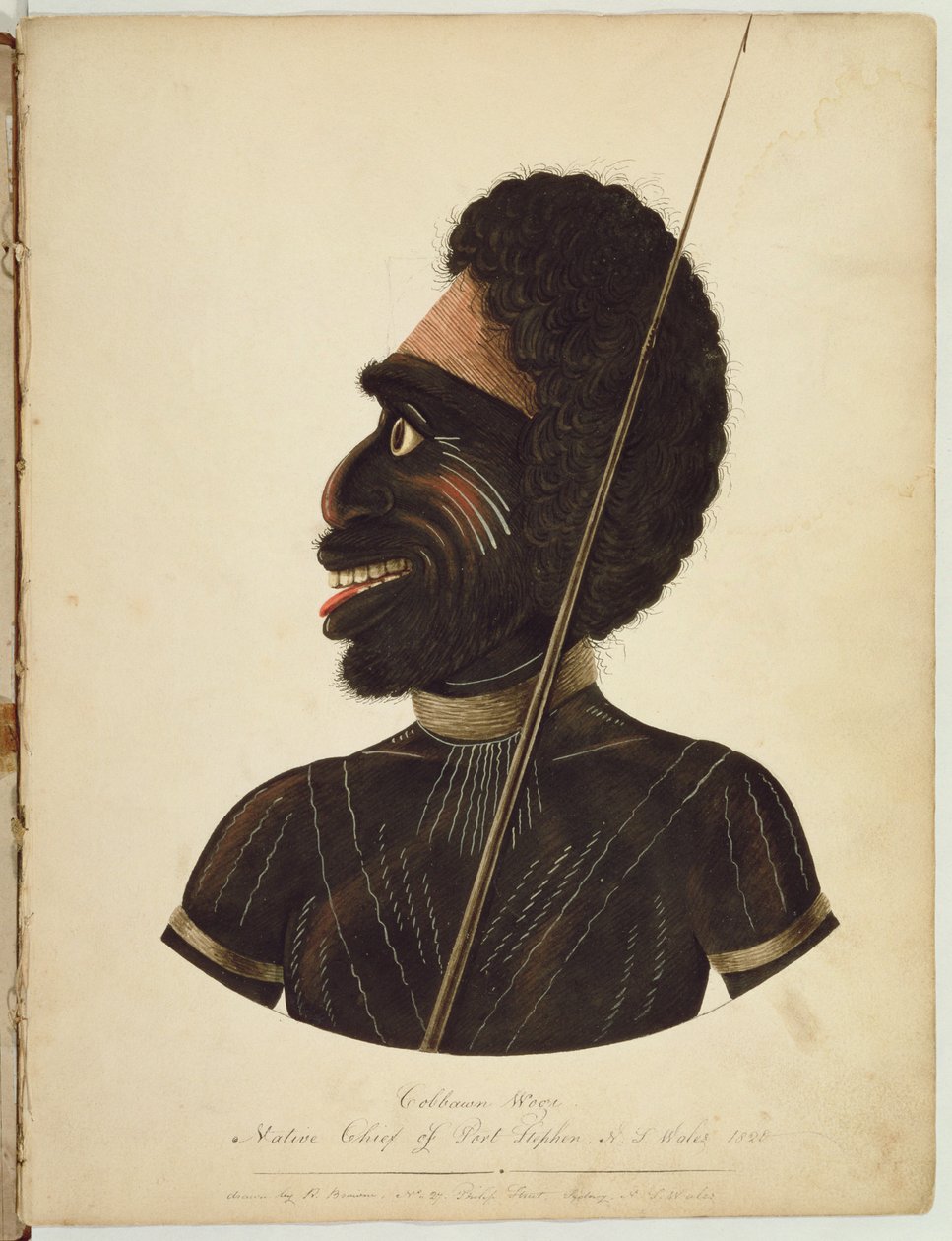 Cobbawn Wogi, capo nativo di Port Stephen, NSW, 1820 da Richard Browne