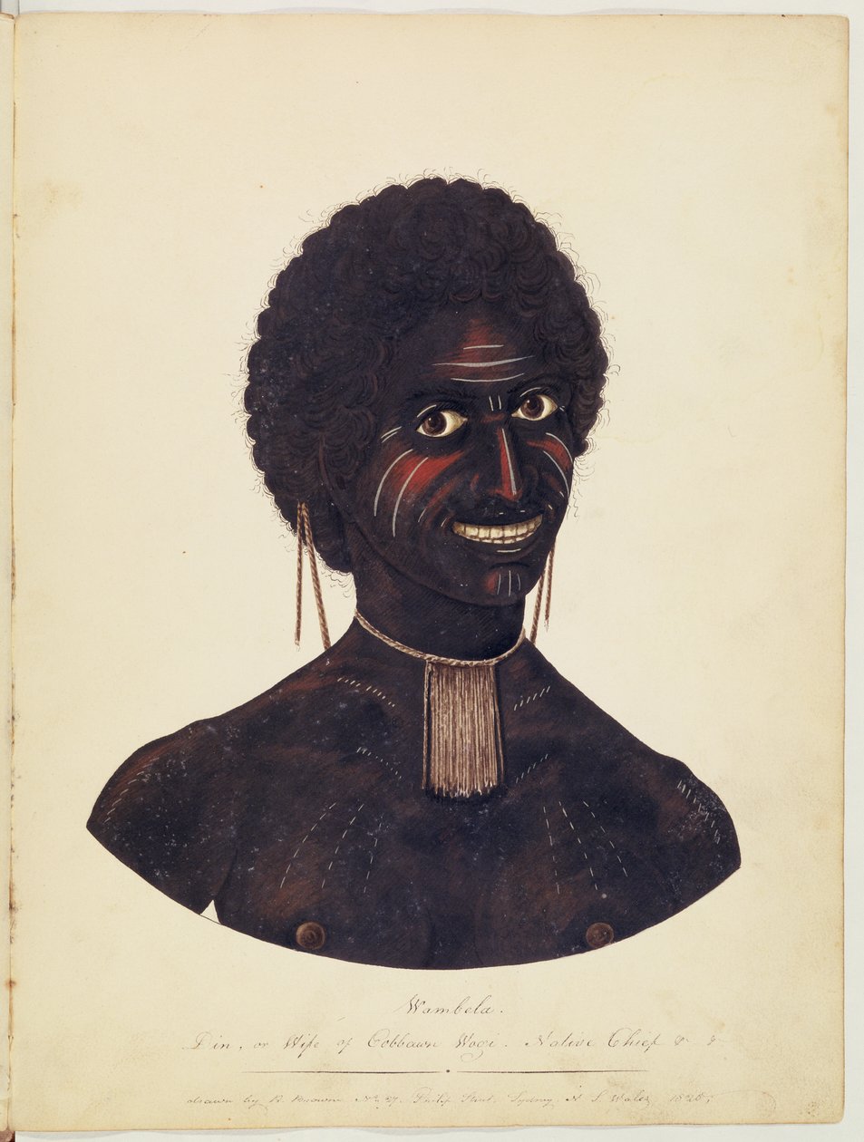 Wambela, moglie di Cobbawn Wogi, capo nativo di Port Stephen, NSW, 1820 da Richard Browne