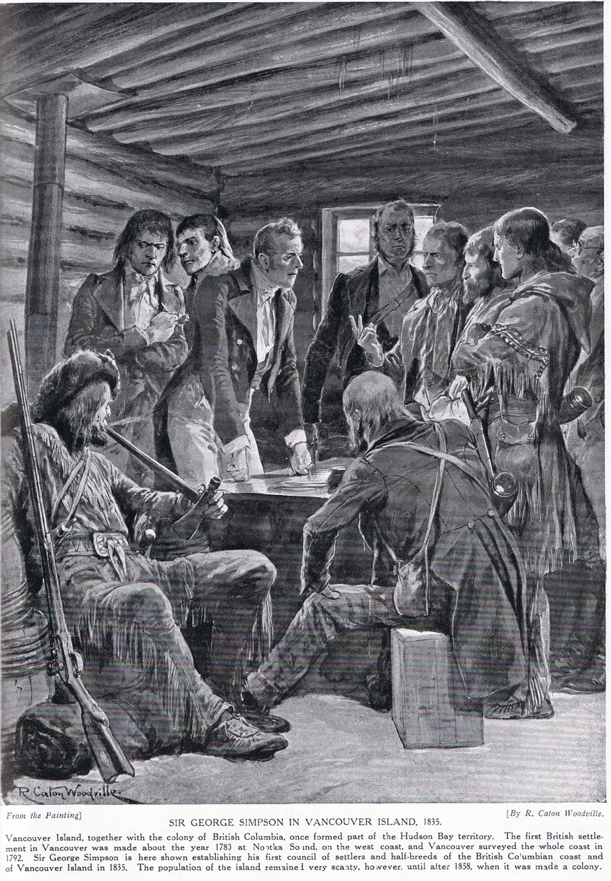 Sir George Simpson a Vancouver Island, 1855, illustrazione da 