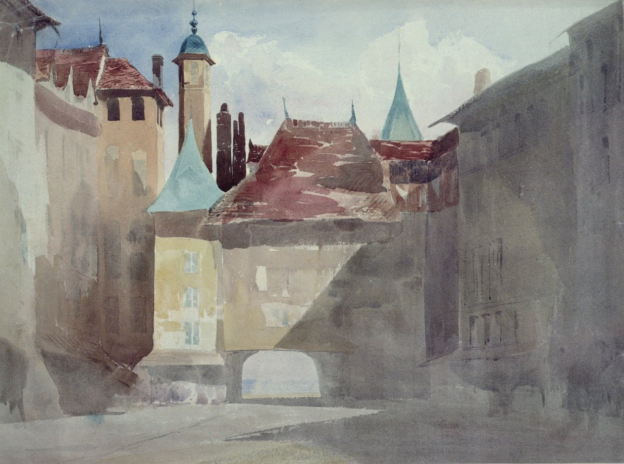 La Place du Molard, Ginevra da Richard Parkes Bonington