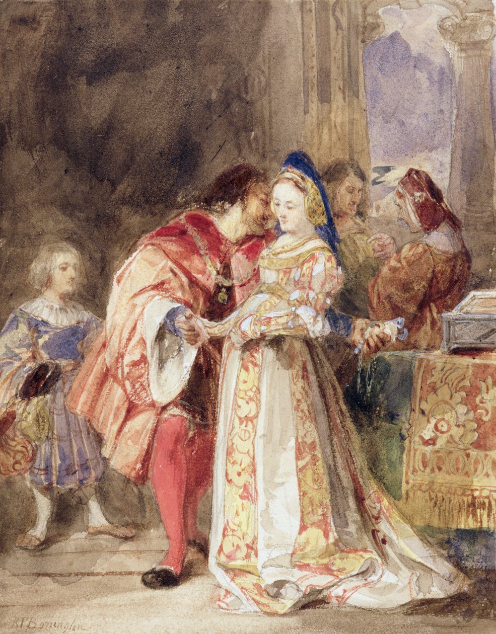 Portia e Bassanio, c.1826 da Richard Parkes Bonington