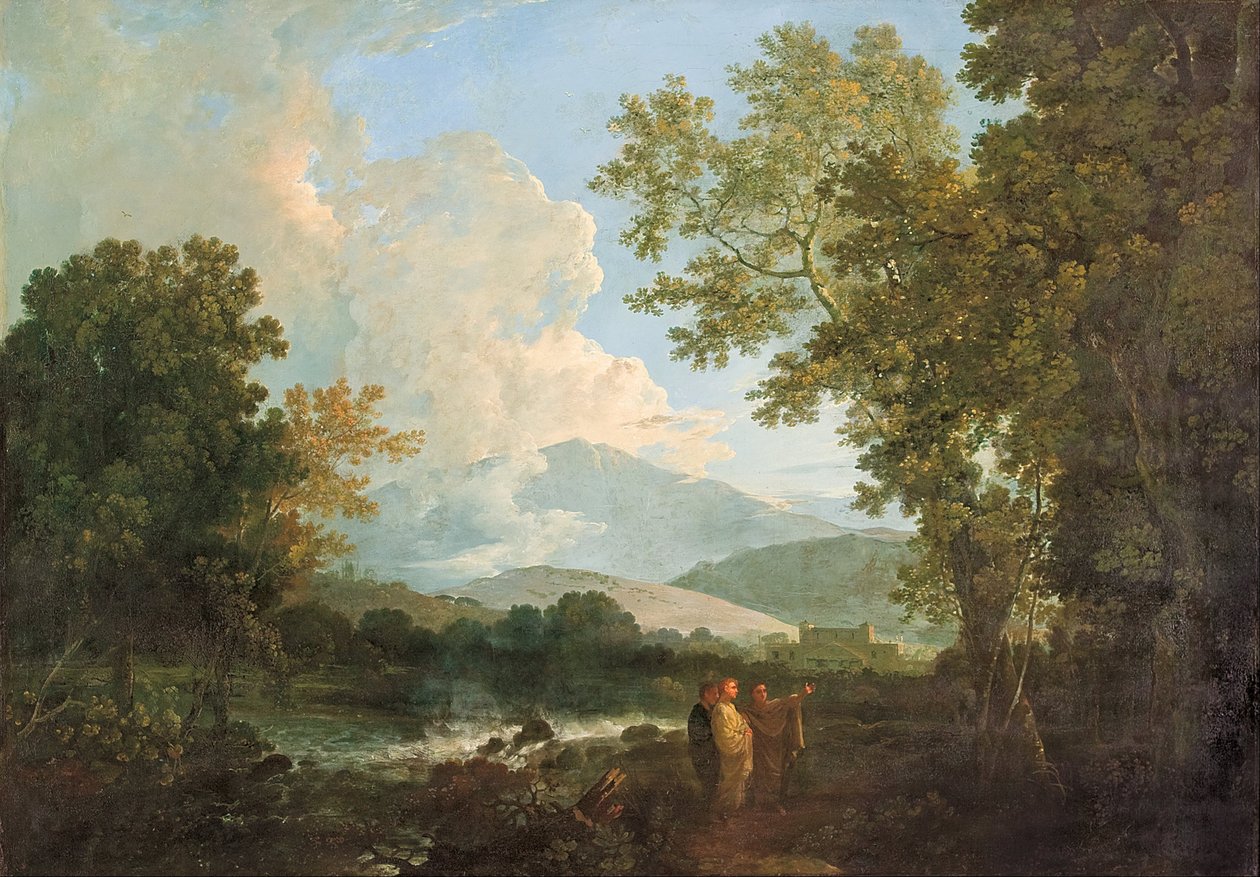 Cicerone con il suo amico Attico e il fratello Quinto, nella sua villa ad Arpino da Richard Wilson