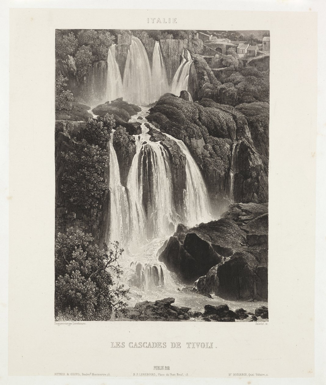Le cascate di Tivoli, c. 1841 da John Pardon