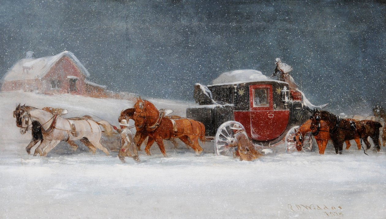 Carrozza in una tempesta di neve da Richard Dodd Widdas