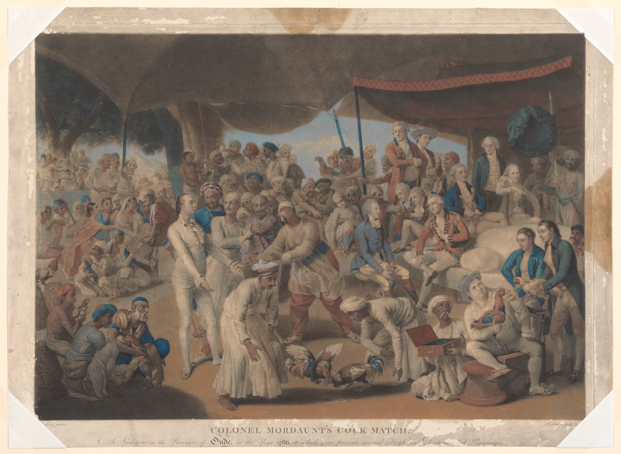 Il Combattimento di Galli del Colonnello Mordaunt a Lucknow da Richard Earlom