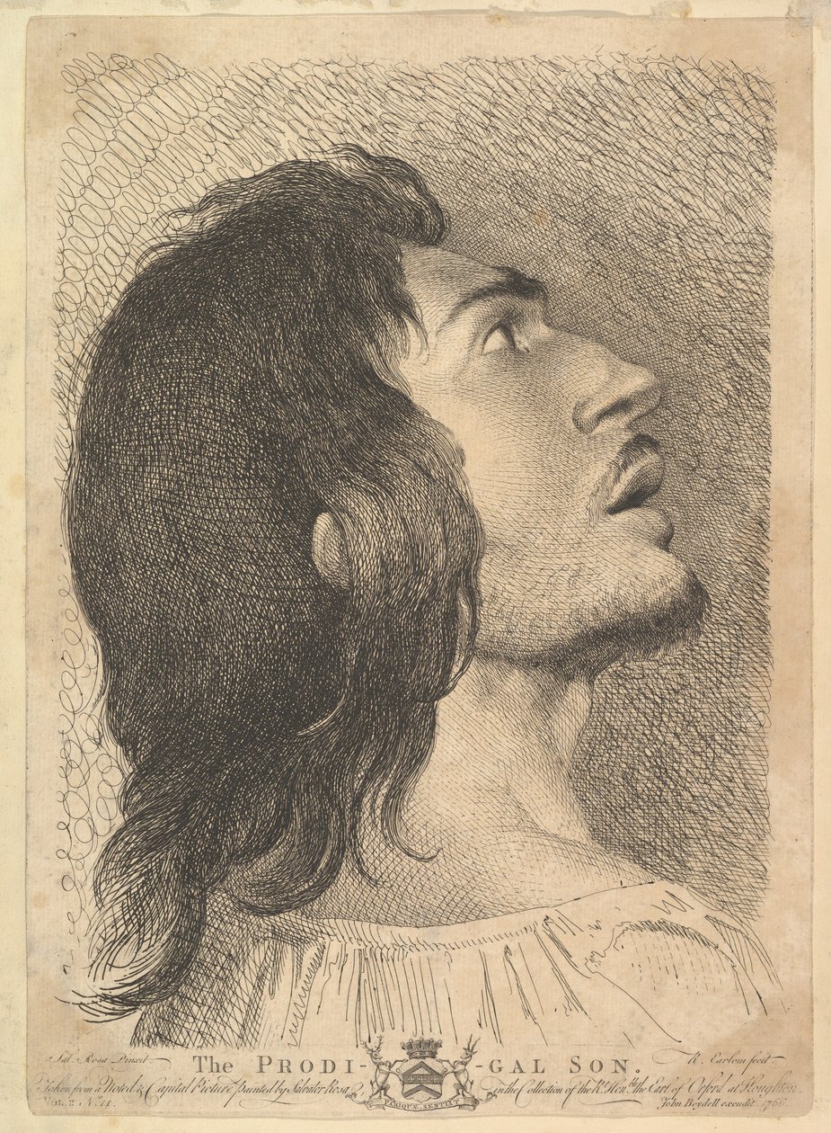 Testa in profilo del figlio prodigo da Richard Earlom