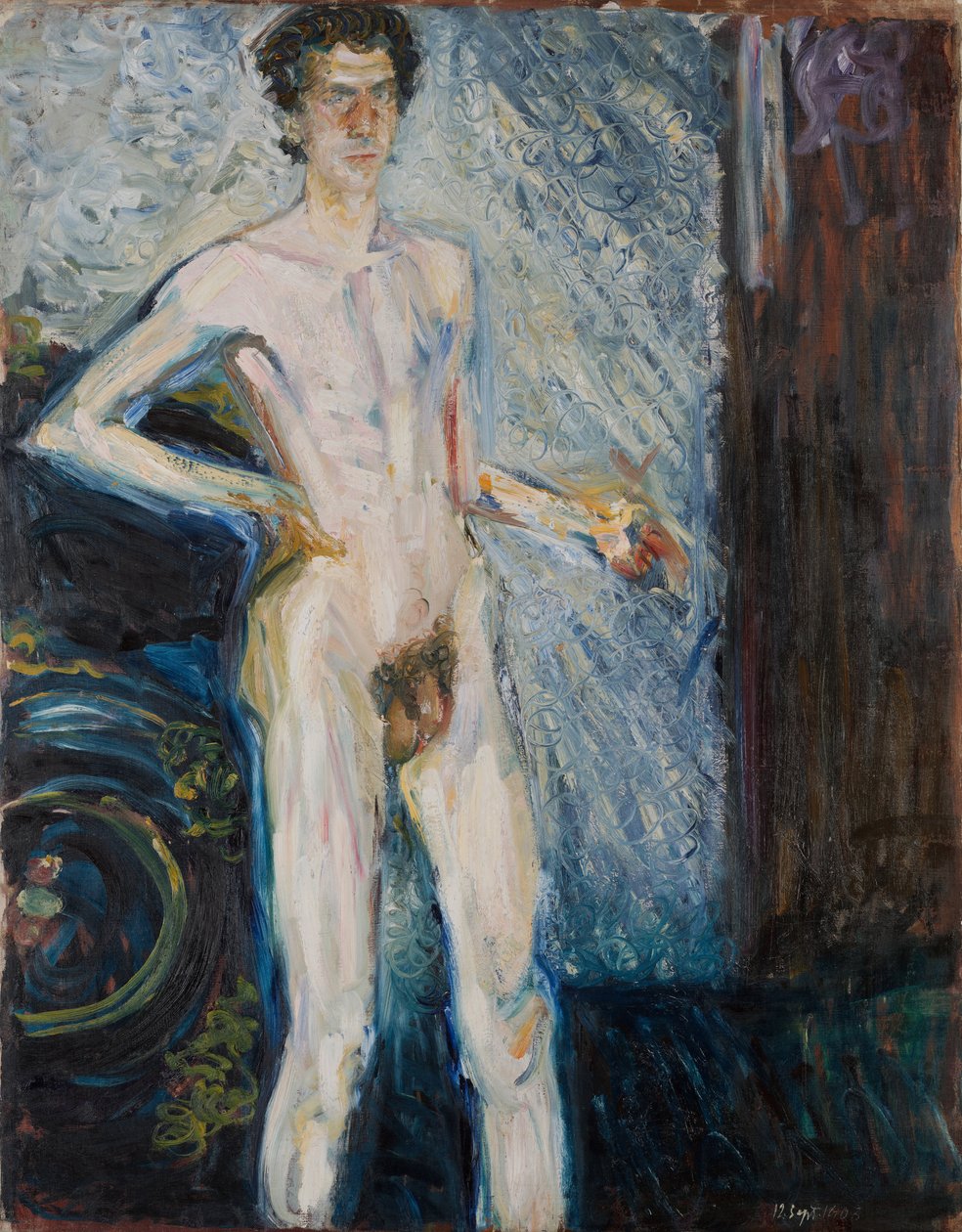Autoritratto nudo con tavolozza, 1908 da Richard Gerstl
