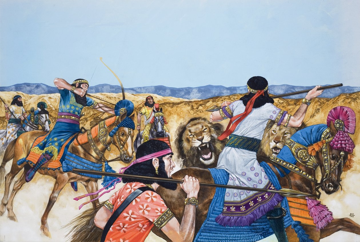 Guerrieri (gouache su carta) da Richard Hook