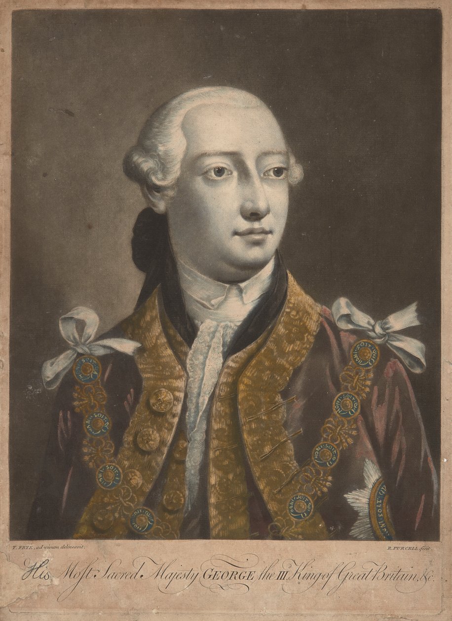 Re Giorgio III, c.1762 (mezzotinto) da Richard Purcell