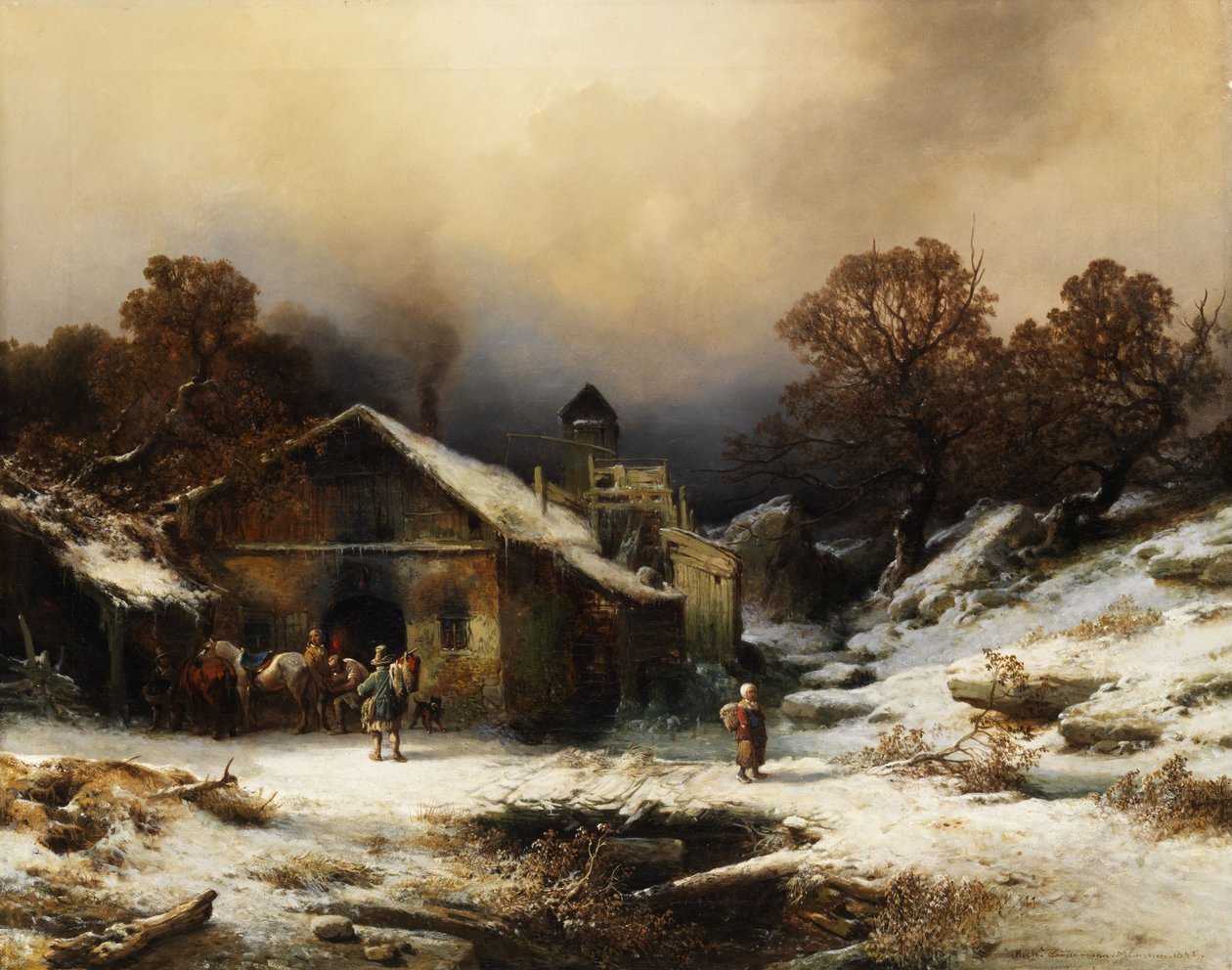Paesaggio innevato con casa colonica da Richard Zimmermann