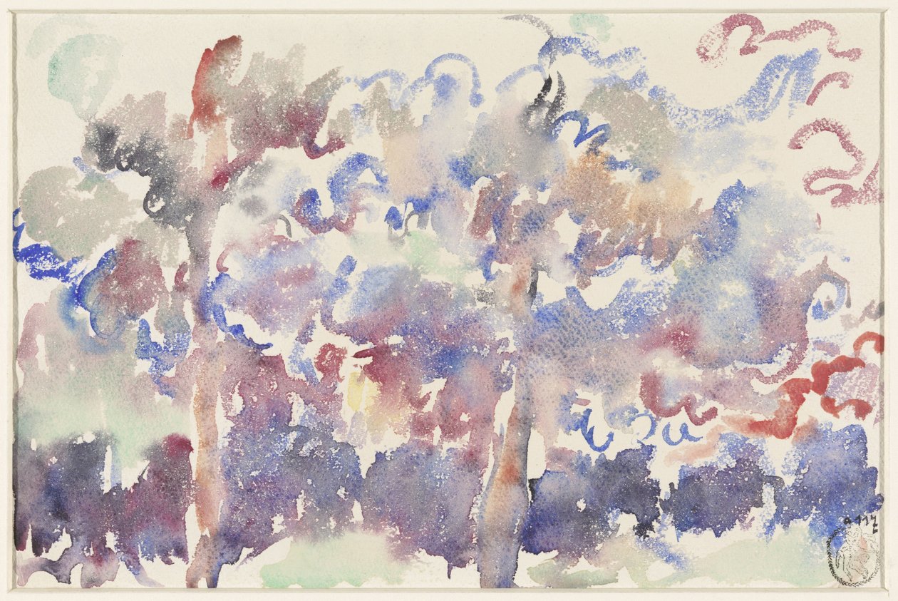 Paesaggio, Boitsfort, con alberi da frutto in fiore da Rik Wouters