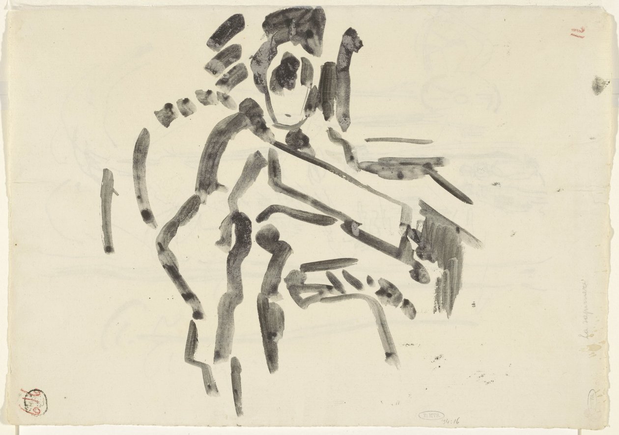 Schizzo di una figura seduta da Rik Wouters