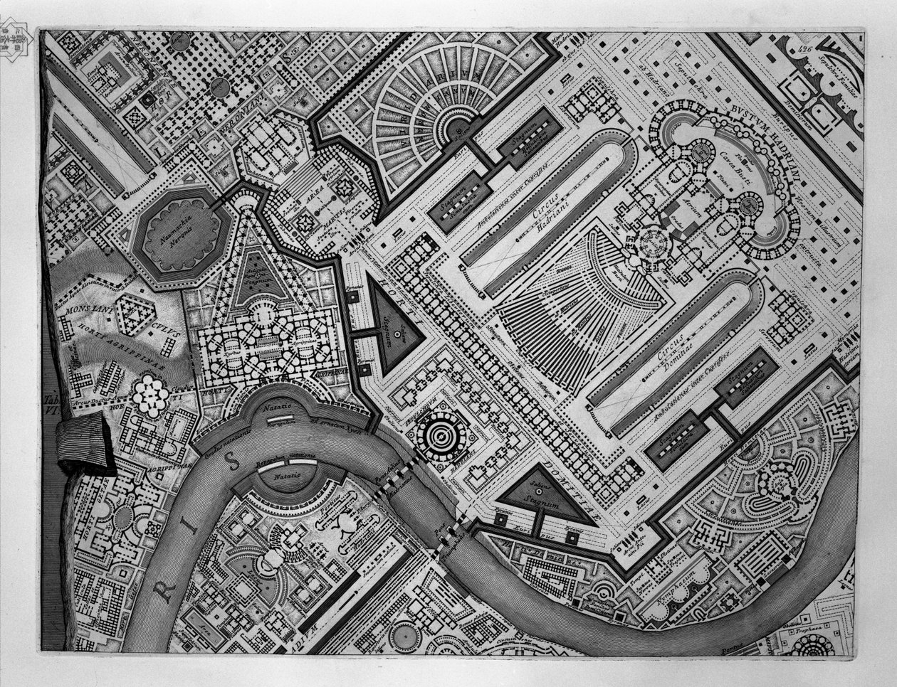 Mappa del Campo Marzio da Robert Adam