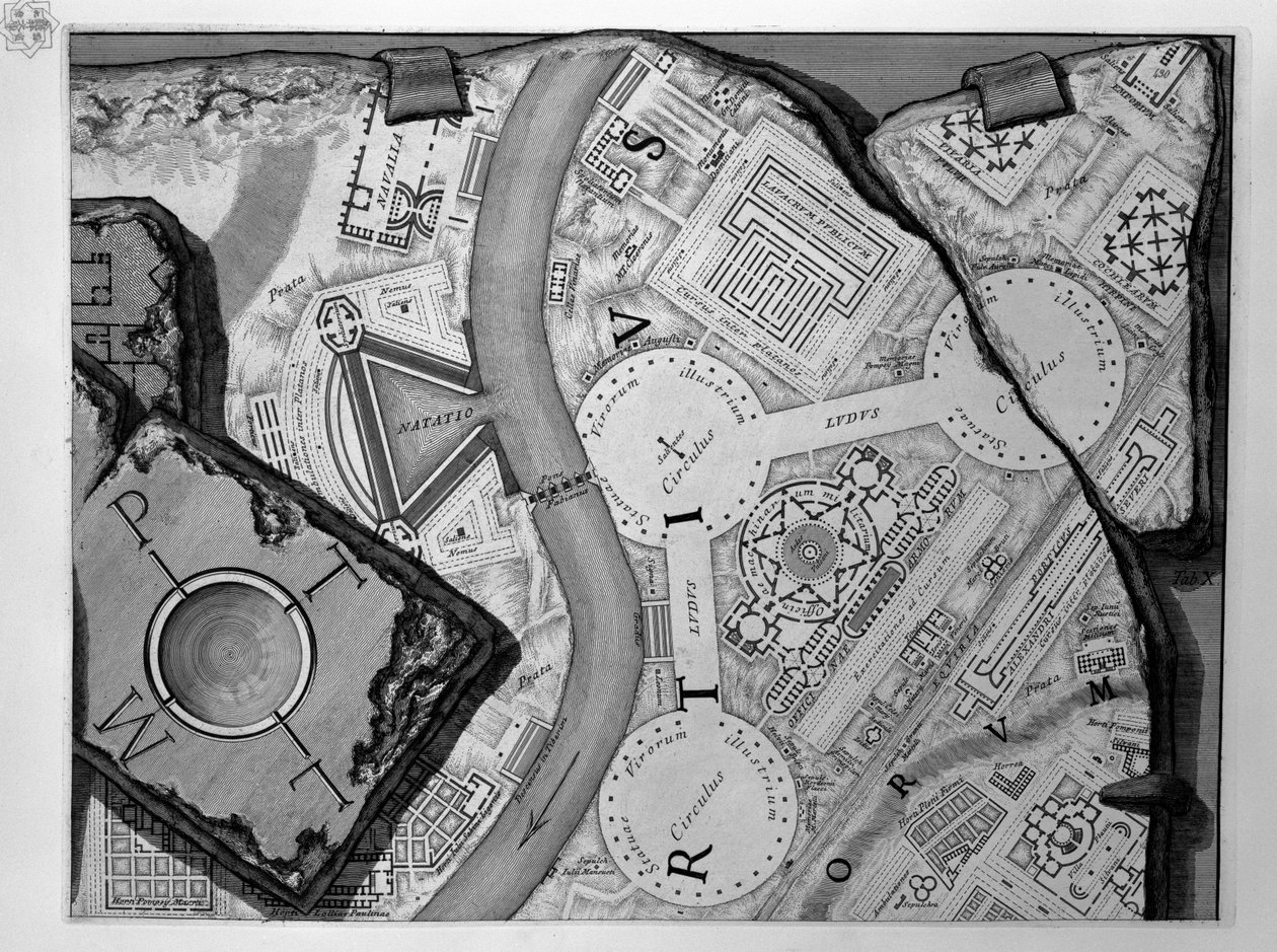 Mappa del Campo Marzio da Robert Adam