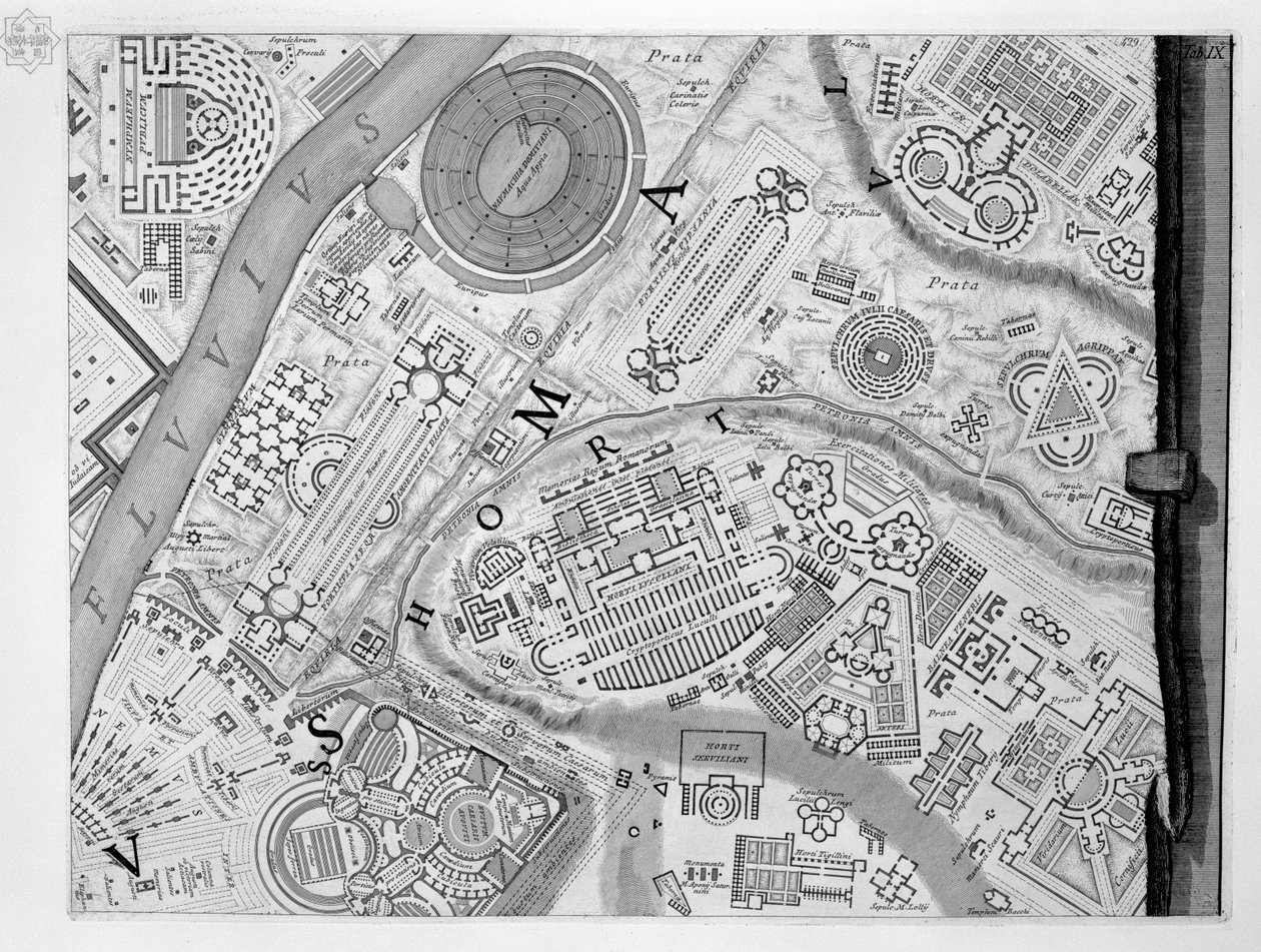 Mappa del Campo Marzio da Robert Adam