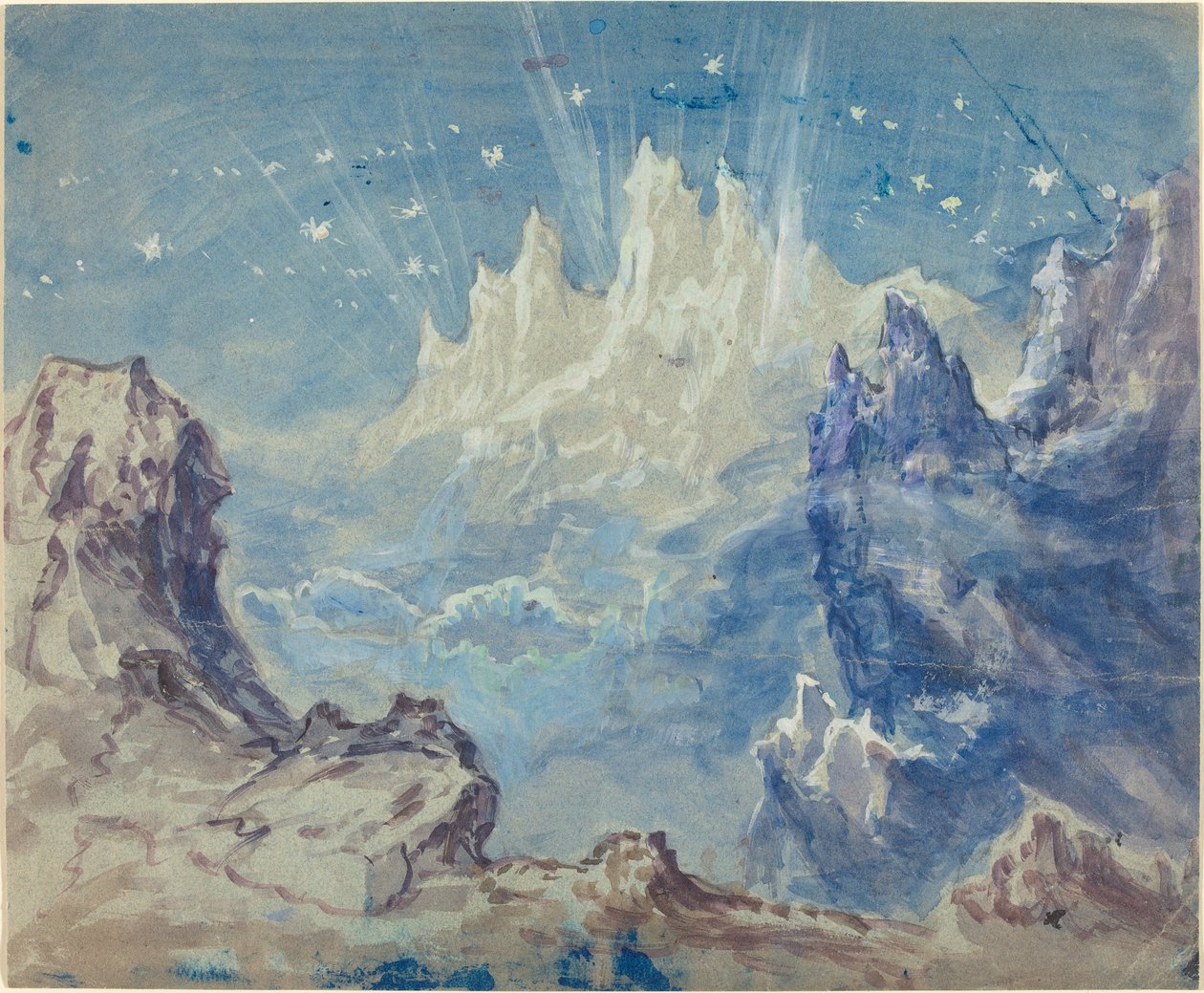 Paesaggio montuoso fantastico con cielo stellato da Robert Caney