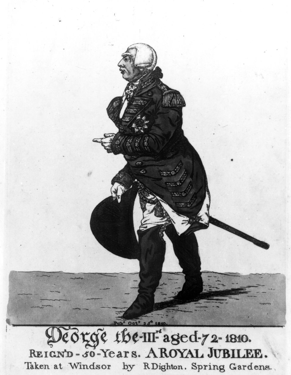 Re Giorgio III, 72 anni, 1810 da Robert Dighton