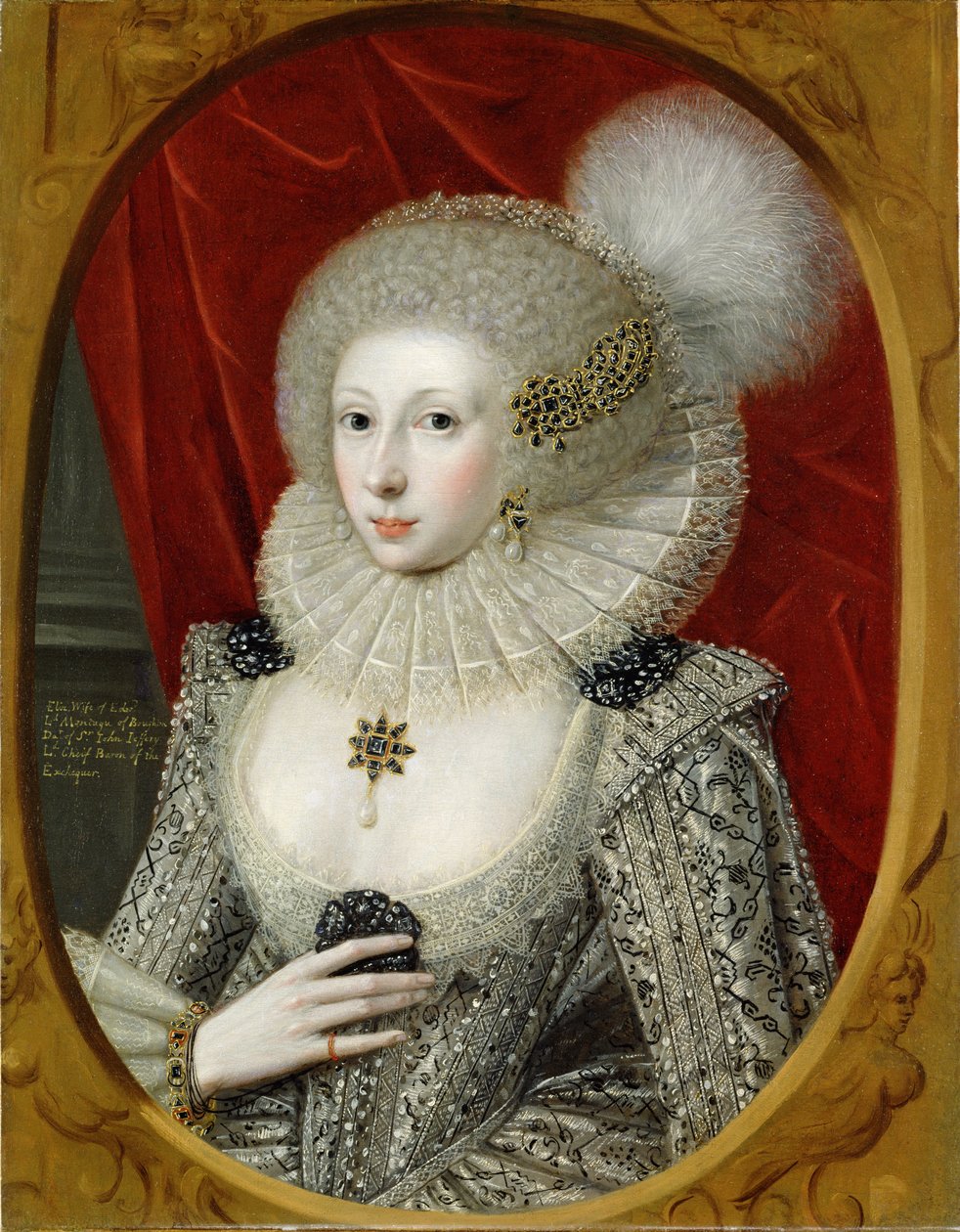 Ritratto di una donna, forse Frances Cotton, Lady Montagu, di Boughton Castle, Northamptonshire da Robert Peake