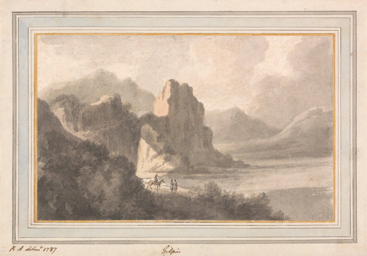 Figure in un Paesaggio Roccioso e Romantico da Robert Adam