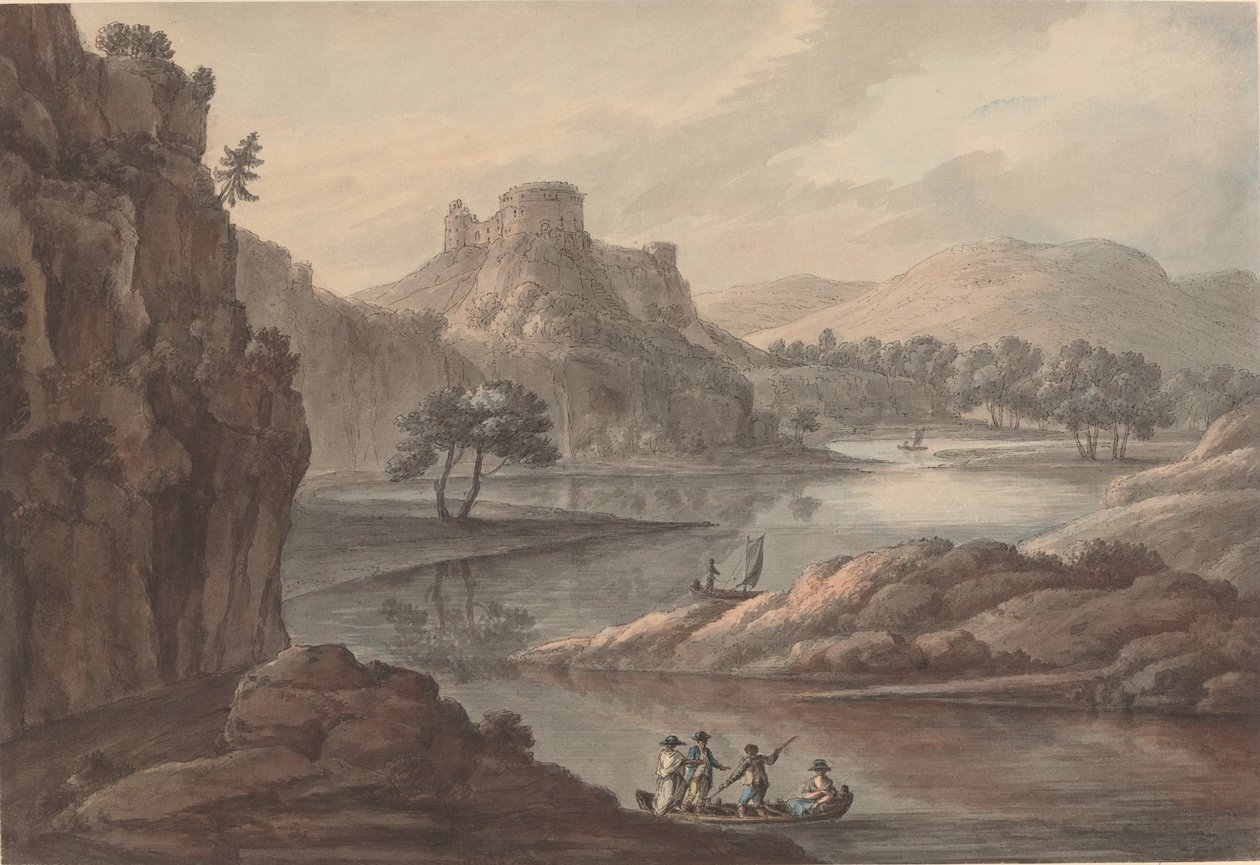 Paesaggio fluviale con un castello da Robert Adam