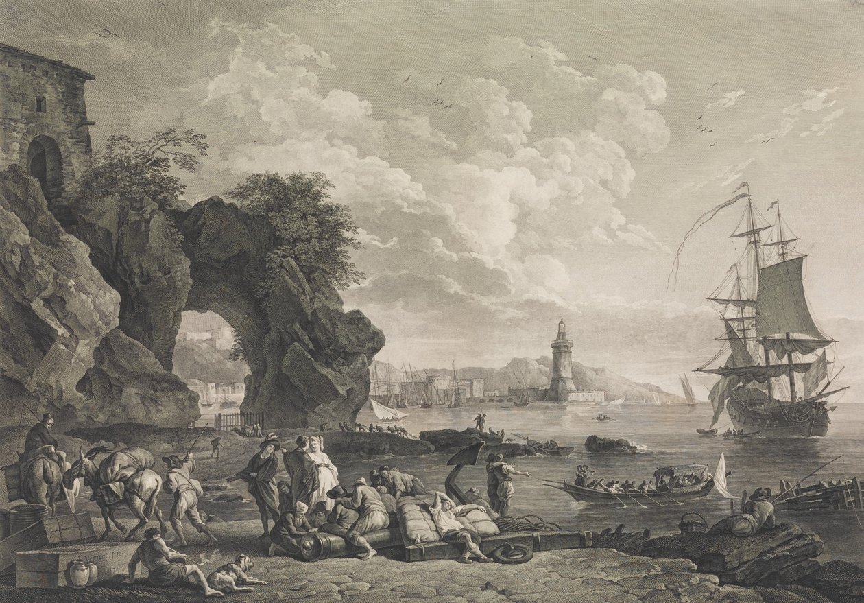 Vue de Pausilype Vicino a Napoli, 1785 da Robert Daudet