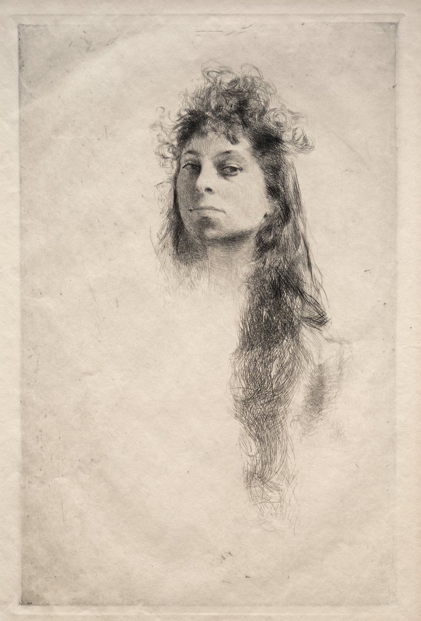 Testa di una ragazza, 1800s da Robert Frederick Blum