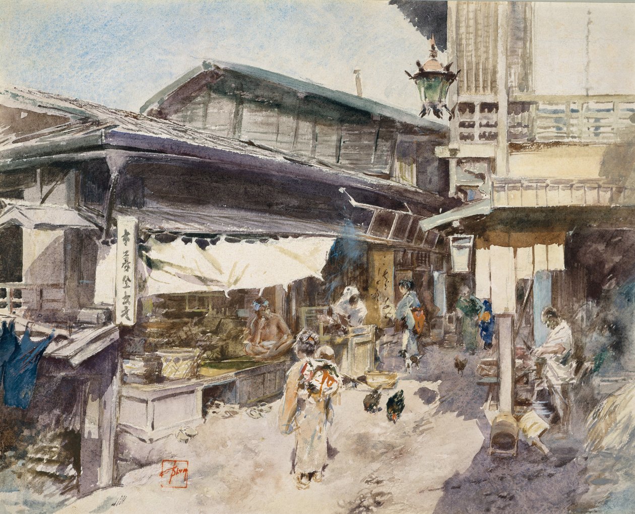 Scena di strada a Ikao, Giappone da Robert Frederick Blum