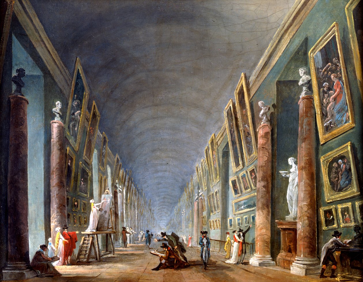 La Grande Galleria, Louvre, Parigi da Robert Hubert