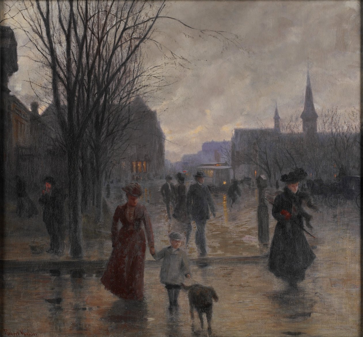 Sera piovosa su Hennepin Avenue, c.1902 da Robert Koehler