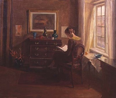 Signora che legge in un interno da Robert Panitzsch