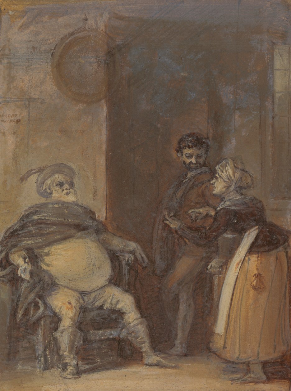 Falstaff con Mistress Quickly e Bardolph da Robert Smirke