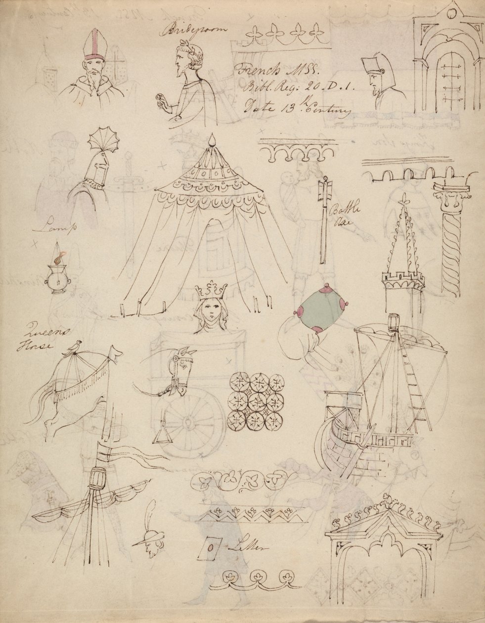 Studi da un registro biblico manoscritto francese da Robert Smirke
