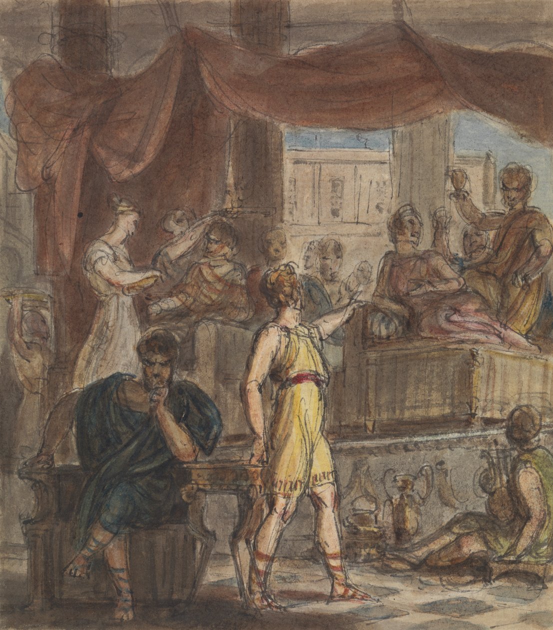 Studio di una scena di banchetto romano da Robert Smirke