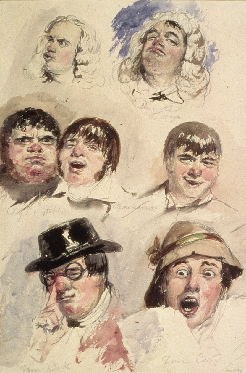 Foglio di studi di sette teste da Robert William Buss