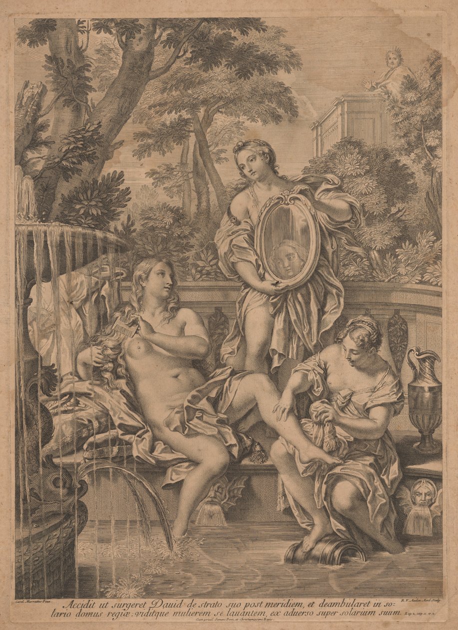 Davide e Betsabea da Robert van Audenaerd, after Carlo Maratta