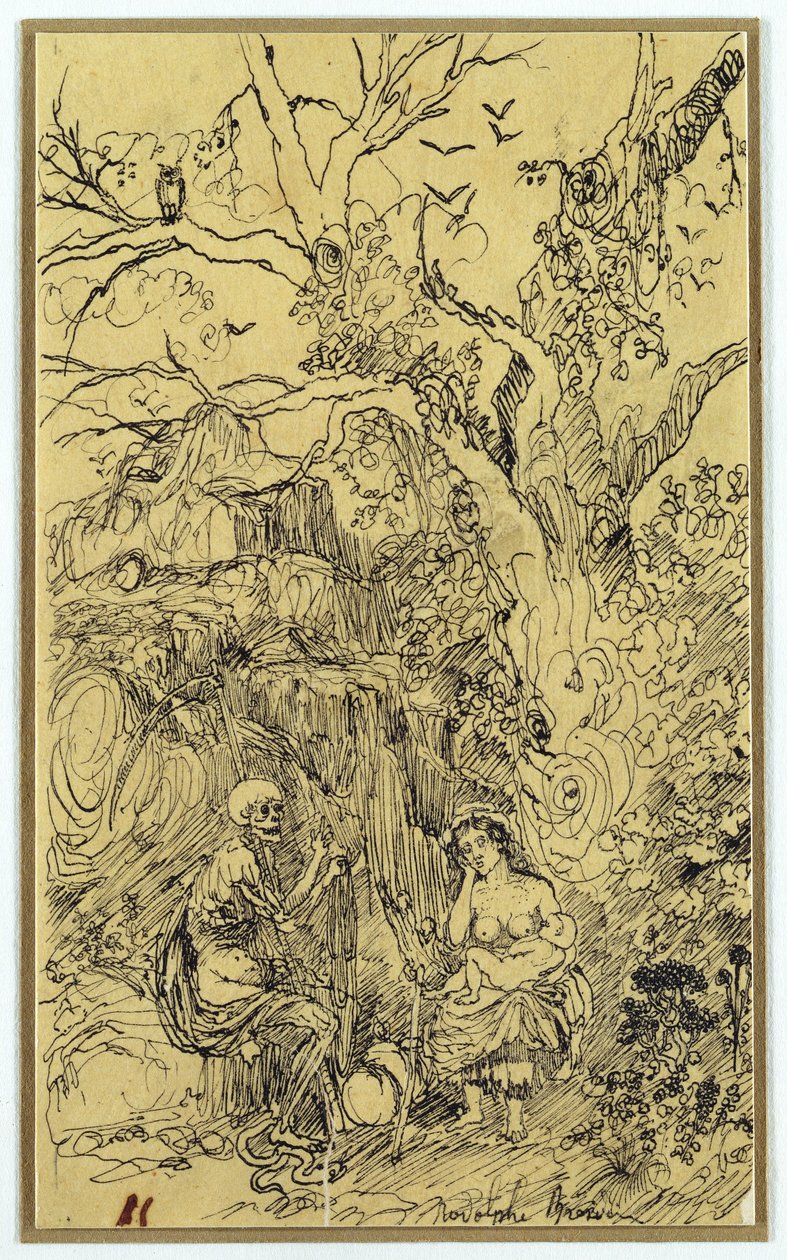 Madre e Tempo (La Mere et le Temps), c.1857-61 da Rodolphe Bresdin