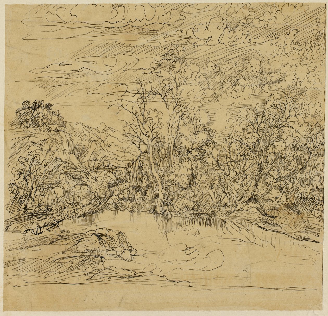 Riva di uno stagno da Rodolphe Bresdin