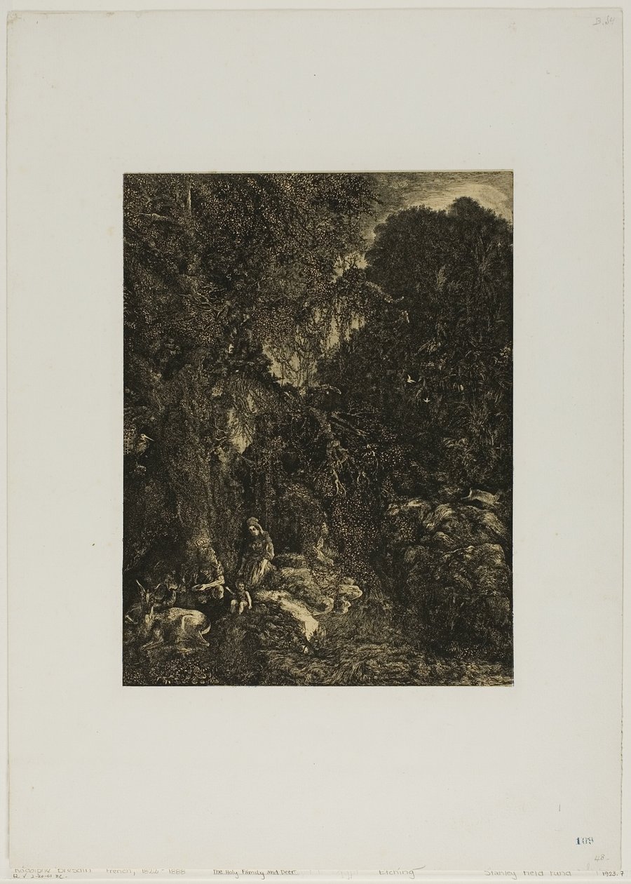 Sacra Famiglia con Cervo da Rodolphe Bresdin